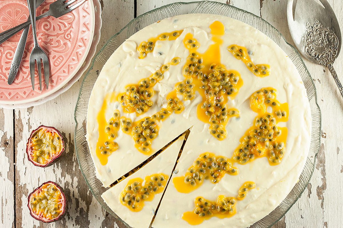 No-bake passionfruit cheesecake