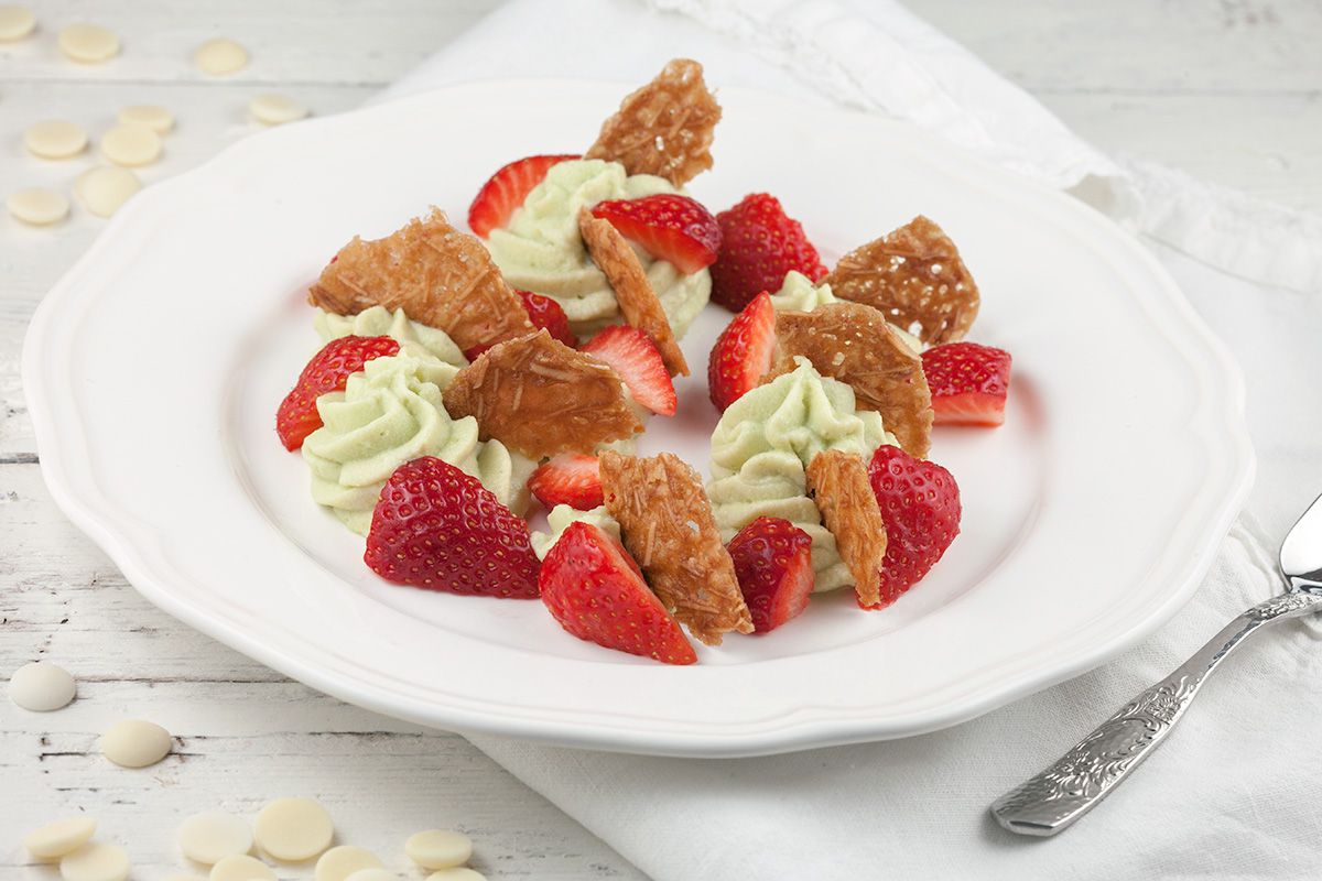 White chocolate avocado mousse