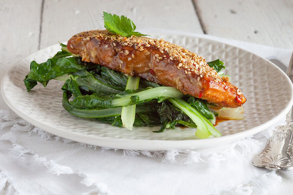 Sesame-crusted salmon