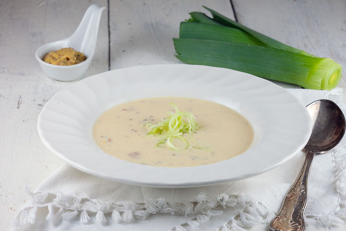 Dutch mustard and leek soup