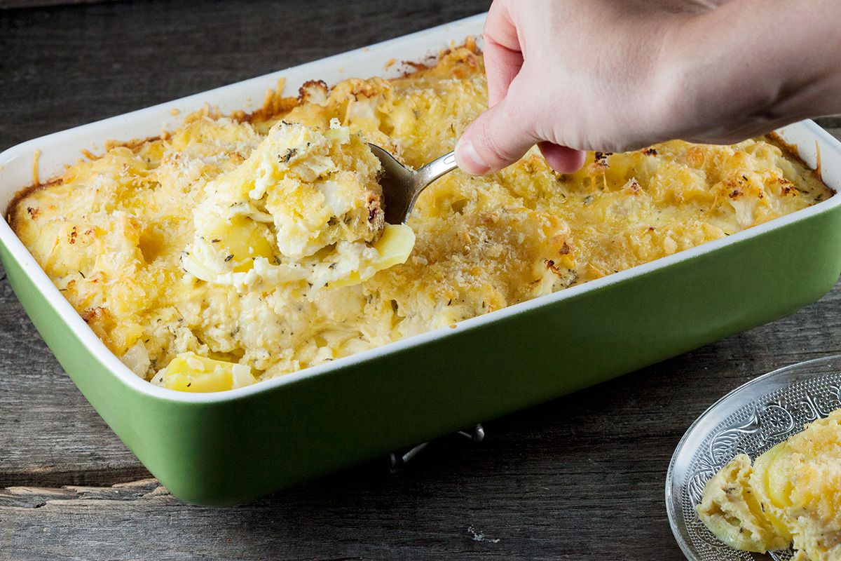 Potato and cauliflower gratin