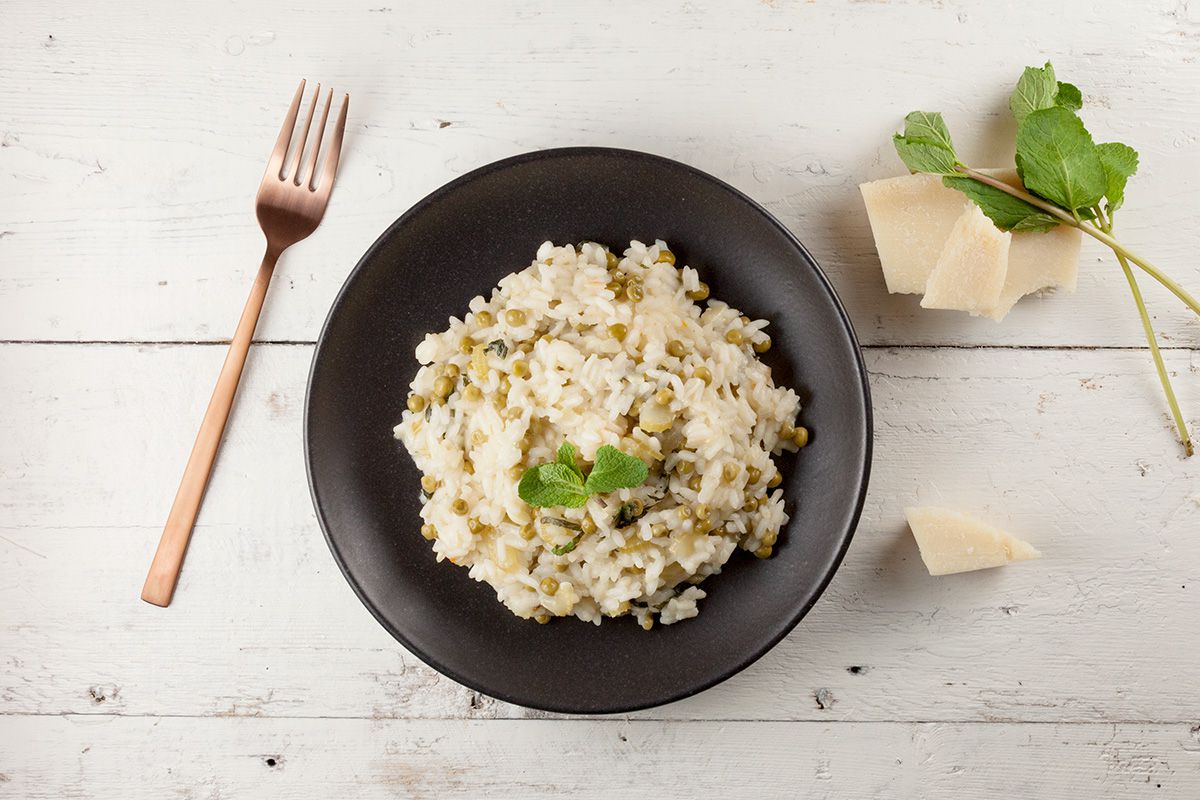 Pea and mint risotto