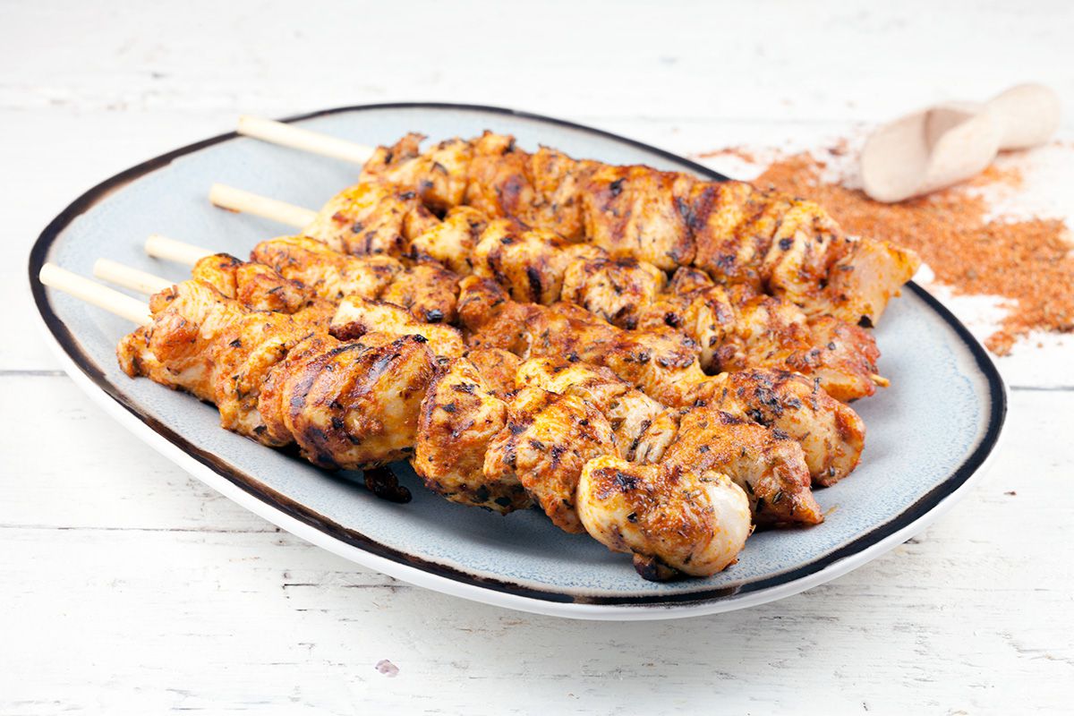 Cajun chicken skewers