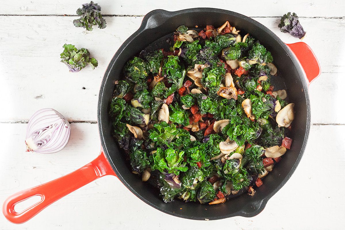 Flower sprouts with chorizo