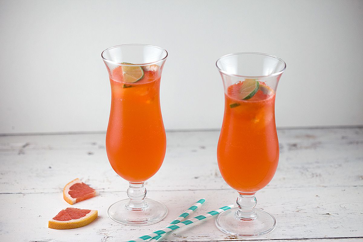 Grapefruit Aperol cocktail with lime