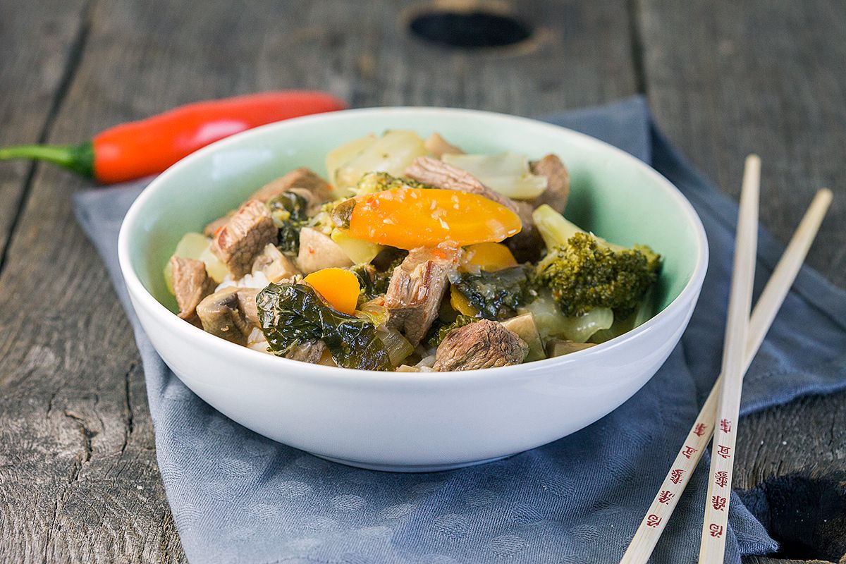 Beef and vegetable curry
