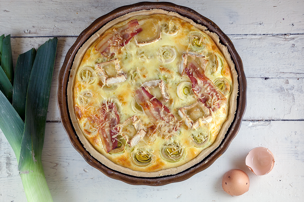 Leek and goat's cheese quiche