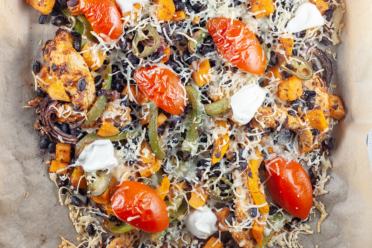 Mexican sweet potato and black bean casserole