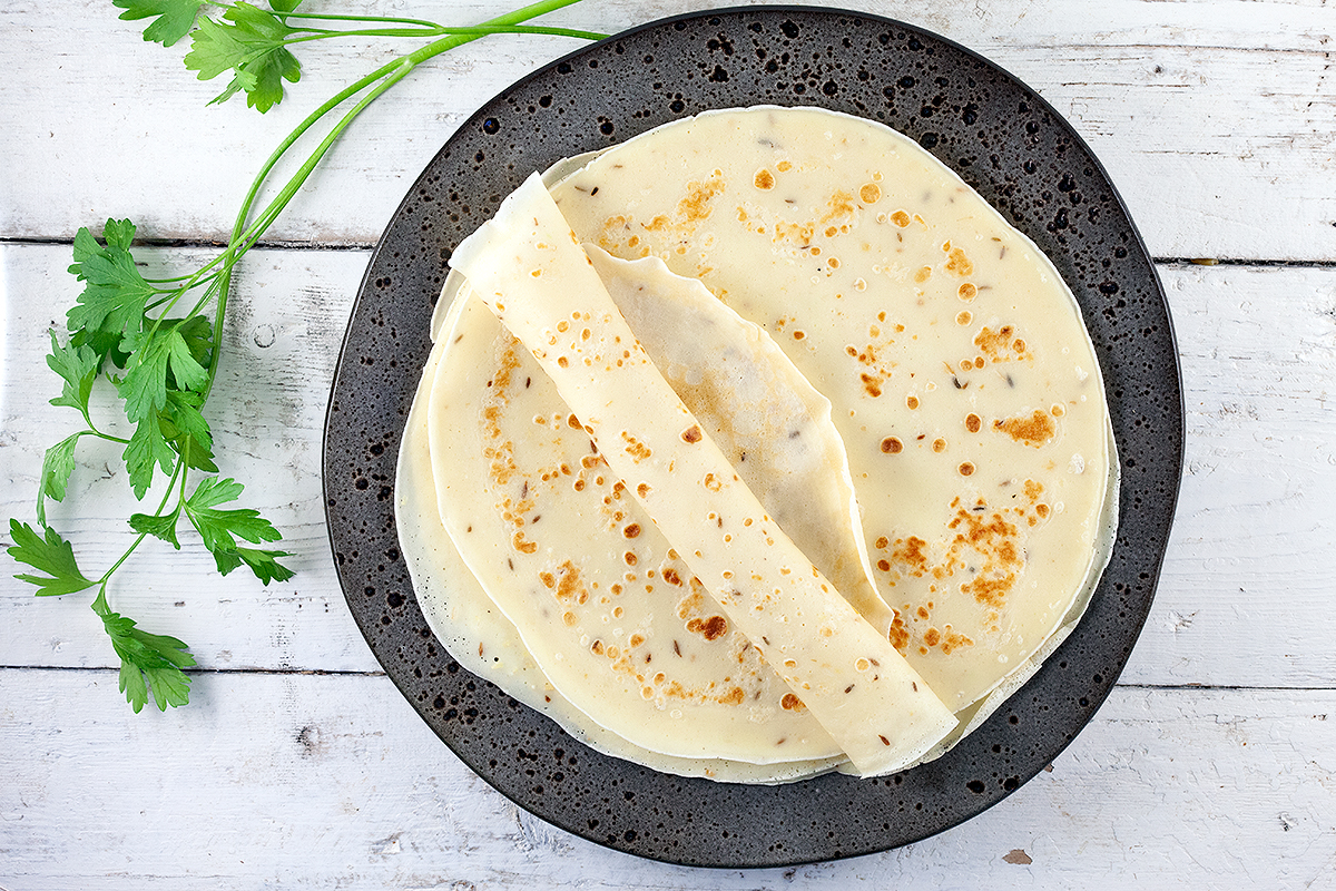 Spiced savory crepes