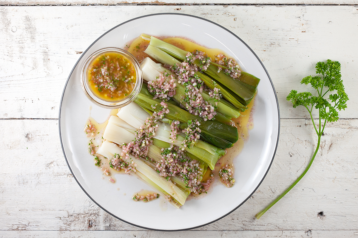 Poireaux vinaigrette - Leeks in vinaigrette